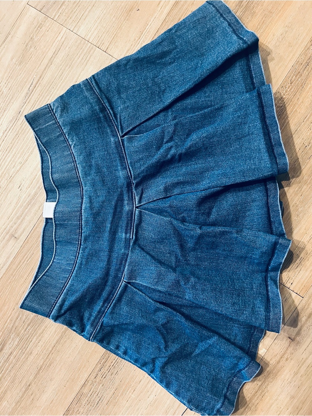 Denim Flared Mini Skirt - Blue